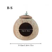 1pc 4-6 Inch Coconut Shell Bird Nest, Tiger Striped Parrot Warm Breeding Shelter, Hanging With Rope, Suitable For Small Birds, Hamsters, Reptiles, Amphibious Pets, Durable Habitat