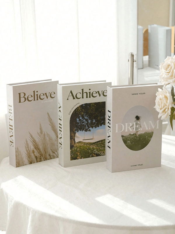 1pc/2pcs/3pcs Faux Decorative Books, Modern Aesthetic Display Books, Fashionable Decorative Books Stacks For Shelves, Suitable For Home, Office, Hotel, Cafe, Stores, Farmhouses, Bars, Live Streaming Bookcases, Handmade Accessories Display Shelves, TV Cabinets, Desks, Cabinets