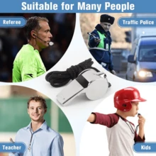 Stainless Steel Whistle, Loud Metal Whistle With Lanyard For Referees Coaches Lifeguards Survival Emergency Football Basketball Soccer Hockey - Multicolor - View 7