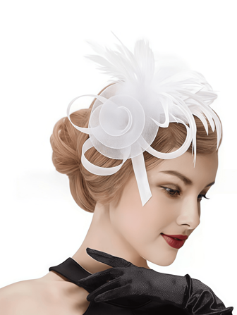 YBYR Fascinator Hat For Women 50s & 60s Mesh Ribbon Headband With Clip, Elegant Tea Party, Kentucky Derby, Or Wedding Headwear, Special Occasion Hat | Vintage Style Hat | Trimmed Hat ,Hair Hoop Hairband For Women Hair Accessories