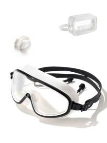 3 件套游泳镜 - 游泳眼镜，防雾，防紫外线，广角视野，适合女性、男性、成人、海滩必需品、海滩配件、泳池浮板