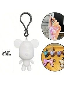 1/3/6 pezzi Set creativo di portachiavi e pendenti fai-da-te, con 3 orsetti colorati con vernice liquida, regalo significativo, utilizzabile come portachiavi, pendente, decorazione per auto, regalo per compleanno/festa/festività, decorazione da parete, accessorio per gioielli, decorazione da tavolo, regalo creativo handmade, graffiti fai-da-te, pendente per quaderno con graffiti (orsetto grande e piccolo a caso)