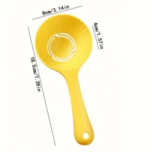 Hell gelber halbkreisförmiger Reisschöpfer - langanhaltend Kunststoff Küchenhelfer mit ergonomischem Griff, praktisch zum Wenden von Reisbällen, Portionskontrolle und Servieren - geeignet für Festtagsmahlzeiten (Halloween, Weihnachten, Ostern)