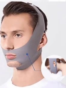 1pc Women's Face Beauty Lifting Belt - Tightening Facial Wrinkle Reducing Sagging Invisible Elastic Face Mask, Essential For Home Skincare, Adjustable Breathable Face Mask - Reusable Facial Tool Suitable For Women And Men - Chin Lifting, For Sleeping, Exercise And Yoga, Lightweight, Breathable And Wrinkle-Free, Y2K Goth Style Essential For Travel - Grey - View 5