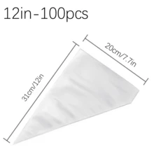 200-50 个一次性裱花袋，100 毫升和 50 毫升 9 英寸，重型防爆糕点袋，带凹凸防滑设计，适用于糖霜和糖霜以及饼干装饰袋（加厚） - 無色 - 查看 15