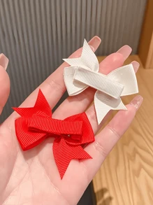 Sanrio Sanrio, 2pcs/4pcs, Hello Kitty Cartoon Bow Hair Clips. Available In Various Colors, They Are Beautiful And Lovely, Making The Best Gifts For Parties, Game-Themed Events, Birthday Parties, As Well As For Best Friends And Daughters. ,Hair Accessory, Claw Clips, Hair Slide, Hair Claws