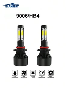 GLANBERT 2pcs/Pack New 4 Sides H4 H7 Car LED Headlights H11 9005 HB3 9006 HB4 H13 LED Headlight Car Lights Bulbs For Auto
