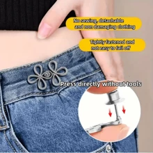 1pair/2pairs/4pairs Instant Removable Waistband Cincher For Loose Fit Jeans, Adjustable Jeans Button Clips Without Sewing