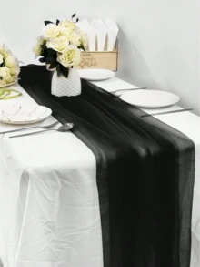 黑色婚礼拱门布，尺寸75厘米/160厘米 x 600厘米/800厘米，透明薄纱背景，适用于婚礼仪式、派对天花板装饰。