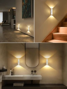 1 cái/2 cái/4 cái Đèn ngủ LED sạc, Đèn tường 2 đầu đèn, Có thể điều chỉnh độ sáng 3 màu, Dùng cho hành lang, phòng ngủ, cầu thang, văn phòng (400mAh) (Màu nút, Phân phối ngẫu nhiên) - trắng - Xem 12