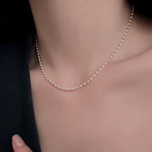 1 件 925 银低致敏性迷你橄榄珍珠项链，适合女士，简约精致颈链，可分层佩戴，是母亲节、情人节的绝佳礼物，采用抗氧化礼盒包装 - 銀色 - 查看 2