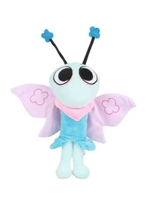 Molutian Dandy's World 红色恐龙打鼾雪莉毛绒玩具 | 柔软的动漫毛绒动物，带有心形设计，是送给孩子和动漫迷的可爱收藏礼物，富有表现力的眼睛，令人想抱抱的毛绒玩具 - 彩色 - 查看 17