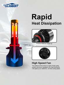 GLANBERT 2pcs/Pack New 4 Sides H4 H7 Car LED Headlights H11 9005 HB3 9006 HB4 H13 LED Headlight Car Lights Bulbs For Auto