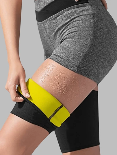 1 对桑拿汗蒸大腿塑形压缩腿套女士运动腿部塑形氯丁橡胶大腿套