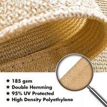 Rectangle Sun Shade  Sail, 185GSM Sail Canopy, UV Block, Sun Shade For Outdoor Patio Garden Backyard Deck Shade Cloth Sun Shade Sails - Sand - View 4