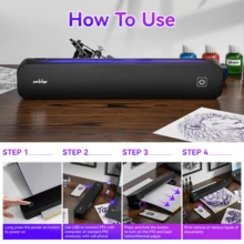 PeriPage P92 Thermal Tattoo Stencil Printer, Wireless Tattoo Machine  Ideal For Tattoo Artists & Enthusiasts - Compatible With Smartphone & PC - 黑色 - 查看 5