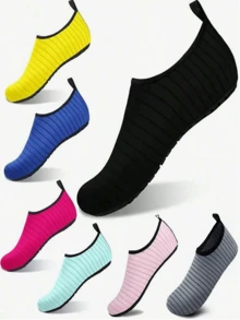 1 Pair Of Quick Drying Water Shoes And Non Slip Soft Soled Beach Shoes, Suitable For Snorkeling, Sports Beach Shoes, Swimming, Rowing, And Hiking. Yoga Shoes, Indoor Shoes, Surfing Shoes - Breathable And Lightweight, Men's And Women's Barefoot Quick Drying Water Shoes, Beach Essentials, Beach Accessories, Pool Float - Multicolor - View 2