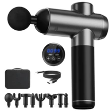 High Frequency Massage Gun Electric Massager Muscle Relaxation With 8 Heads For Body Fitness Fascia Gun Gym Accessories - Dark Grey - View 3