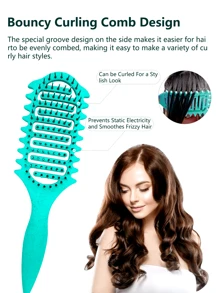 Portable Curly Hair Styling Brush – Nylon Bristles, Detangling & Volumizing Comb For All Hair Types