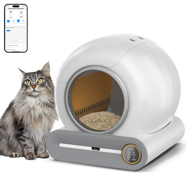 Katzenklo Selbstreinigende Katzentoilette 65L+9L Automatisch Wifi APP-Steuerung