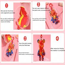 10 件/6 件/1 件流体亚克力熊工艺套件批发，DIY 手工流体熊钥匙扣 - 白色 - 查看 9