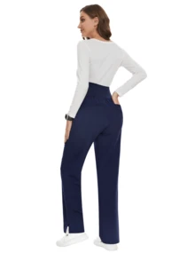 Fitglam Women's Maternity Scrubs Pant Workwear Casual Cargo Trousers Pregnancy Pants, S-XXL - Màu xanh hải quân - Xem 4