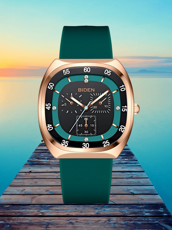 BIDEN BIDEN Women's Watch Diamond Face Quartz Waterproof Silicone Watch