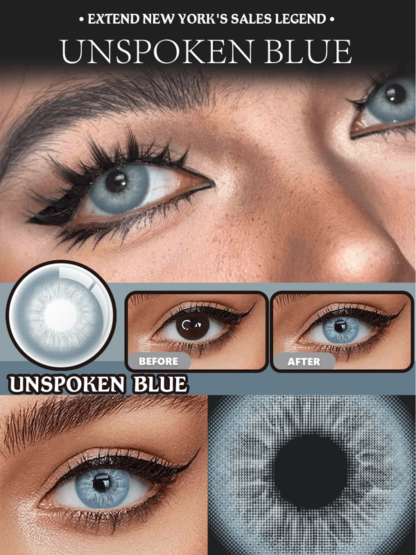 1 par de lentes de contacto Glacier Blue de Lalens | Lentes grises de 2 piezas para 1 año de uso para ojos color marrón claro Belleza Lentes naturales Siempre azul Lentes para ojos marrones oscuros Uso anual 14.2mm Cosméticos de color Lentes de contacto de color para maquillaje diario Nuevos