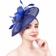 Vintage Fashion Wedding Sinamay Charming Hat Derby Party Hat All White Retro Church Kentucky Ascot Hat Bridal Headband Elegant Women Wedding Accessories Mini Hats Tiny Hats Fascinator Mini Top Hat Mini Cap