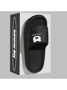 2024 Summer New EVA Sandals, Fashionable & Versatile Cute Bear Design, Unisex Couples Casual Slippers, Thick Comfy & Healthy, Anti-Slip Shower Bathroom Slides, Simple Minimalist Ins Style