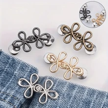 1pair/2pairs/4pairs Instant Removable Waistband Cincher For Loose Fit Jeans, Adjustable Jeans Button Clips Without Sewing