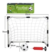 1 套足球球门，配有足球和气筒，便携式弹出式足球网，青少年训练装备，足球目标，易于携带和快速设置，进球练习道具，室内外运动游戏，后院乐趣，送给家人朋友运动爱好者的最佳礼物