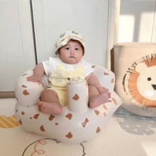 Infant Seat With Built-In Air Pump, Baby Back Support, Sofa Chair, Correct Sitting Posture, Portable Infant Birthday Chair, Floor Mat - Multicolor - View 3