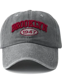 1 Pieza Gorra de béisbol con estilo lavado 1947 y bordado 3D de letras - Brooklyn para mujer, gorra de sol vintage, sombrero de sol ajustable para exteriores, estilo Y2K para hombre