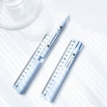 1 pieza Juego de herramientas de dibujo 3 en 1 multifuncional: regla, compás, lápiz. Compás portátil, herramienta de dibujo y medición matemática, adecuado para volver a la escuela y uso de oficina, reglas - Multicolor - Ver 7