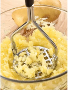 Stainless Steel Multi-Function Press - Can Crush Potatoes, Vegetables, Garlic And Extract Juice | Efficient Manual Kitchen Tool