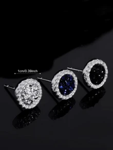 1 par de brincos brilhantes de cobre, modernos, bonitos, personalizados, sofisticados, minimalistas, versáteis, com design de nicho, adequados para uso diário masculino, trabalho, reuniões, passeios, ótimo presente de aniversário para amigos