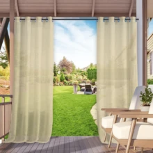 Outdoor Curtains - Waterproof UV Blocking Privacy Drapes For Pergola Deck Balcony, All-Weather Blackout Curtain - Grey - View 3