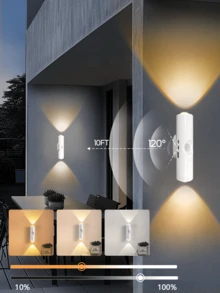 1 cái/2 cái/4 cái Đèn ngủ LED sạc, Đèn tường 2 đầu đèn, Có thể điều chỉnh độ sáng 3 màu, Dùng cho hành lang, phòng ngủ, cầu thang, văn phòng (400mAh) (Màu nút, Phân phối ngẫu nhiên) - trắng - Xem 5