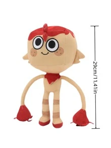 Molutian Dandy's World 红色恐龙打鼾雪莉毛绒玩具 | 柔软的动漫毛绒动物，带有心形设计，是送给孩子和动漫迷的可爱收藏礼物，富有表现力的眼睛，令人想抱抱的毛绒玩具 - 彩色 - 查看 15