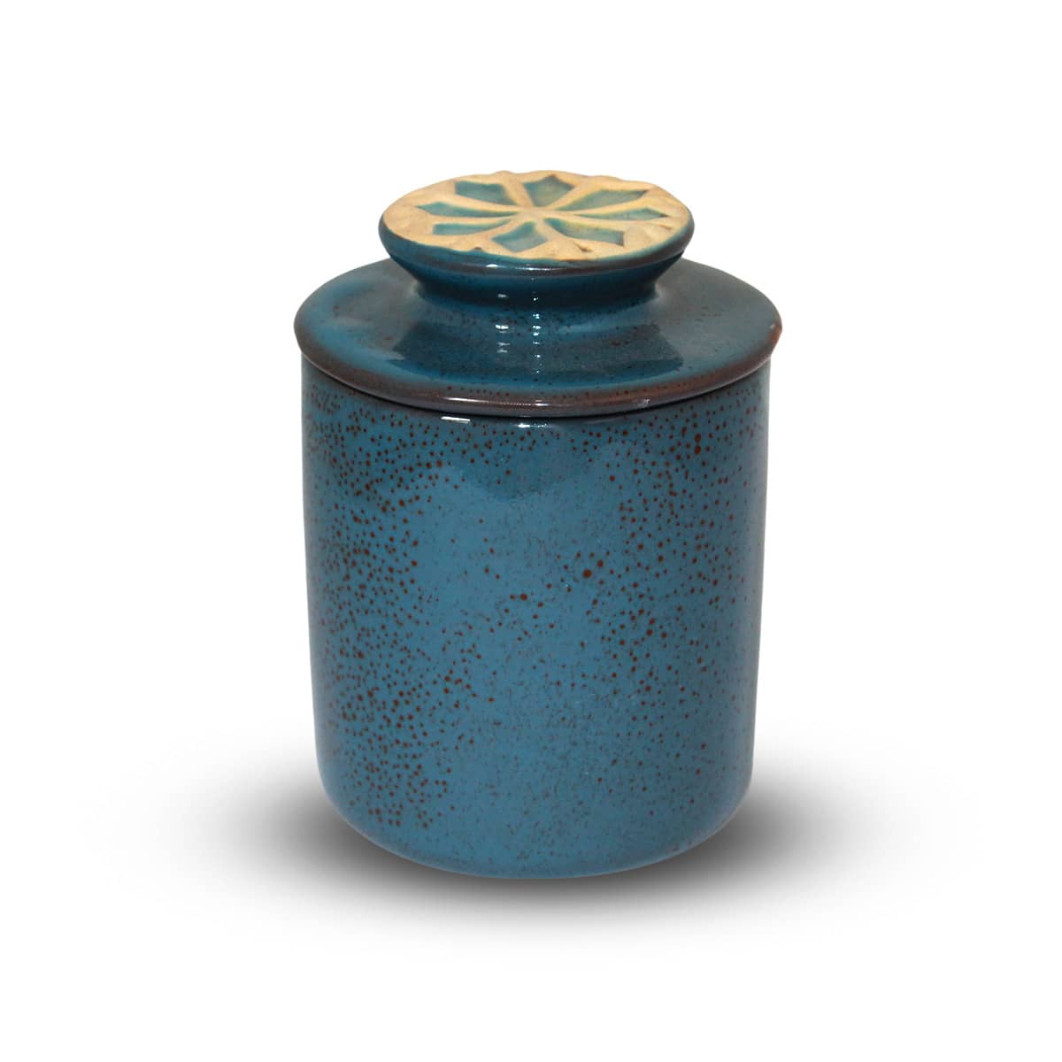 French Ceramic Butter Dish Kitchen Tableware Decoration Cafes - Màu xanh bụi bặm - Xem 1