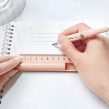 1 pieza Juego de herramientas de dibujo 3 en 1 multifuncional: regla, compás, lápiz. Compás portátil, herramienta de dibujo y medición matemática, adecuado para volver a la escuela y uso de oficina, reglas - Multicolor - Ver 8