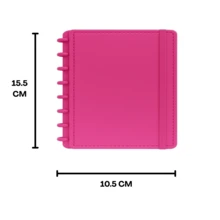 Smart Notebook For Notes With Removable Discs And Elastic Band - A6 Size With 80 Sheets - Rosa - Visa 2