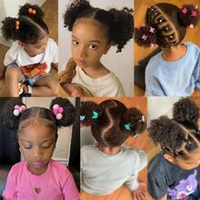 Kids Puff Ponytail Extensions 2Pcs Synthetic Small Afro Kinky Curly Hair Bun For Little Girls Comfortable Lightweight Hairpieces - Multicolor - View 9