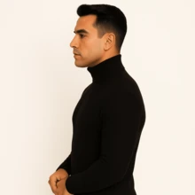 Turtleneck Sweater Cacharrel Cold Men's Sweater Winter 2025 - 黑色 - 查看 2