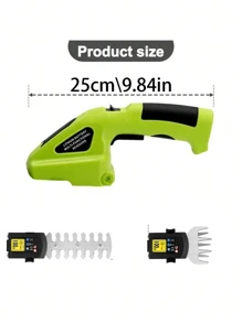 Taille-haies et tondeuse à gazon sans fil, lames en alliage de titane, rechargeable USB, outil de jardinage portatif, cisailles et coupe-herbe, décoration de jardin extérieur avec fond de décoration de vacances (batterie intégrée 2000 mAh)