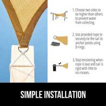 Rectangle Sun Shade  Sail, 185GSM Sail Canopy, UV Block, Sun Shade For Outdoor Patio Garden Backyard Deck Shade Cloth Sun Shade Sails - Sand - View 6