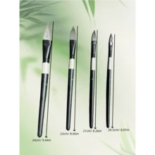 1/4pcs Professional Art Brush Set, Cat Tongue Nylon Hair Brushes, Fine Detail Paintbrushes, Multi-Size For Calligraphy, Chinese Ink, Watercolor, Oil Painting, And Makeup - Black - View 2