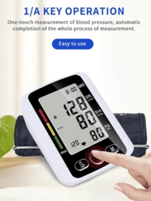 1pc Blood Pressure Monitor, Household Automatic Blood Pressure Measuring Instrument, Arm-Type Blood Pressure Monitor, Neutral English Blood Pressure Monitor USB Plug-In Use-This Tool Does Not Include Batteries! - Multicolor - View 8