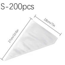 200-50 个一次性裱花袋，100 毫升和 50 毫升 9 英寸，重型防爆糕点袋，带凹凸防滑设计，适用于糖霜和糖霜以及饼干装饰袋（加厚） - 無色 - 查看 22